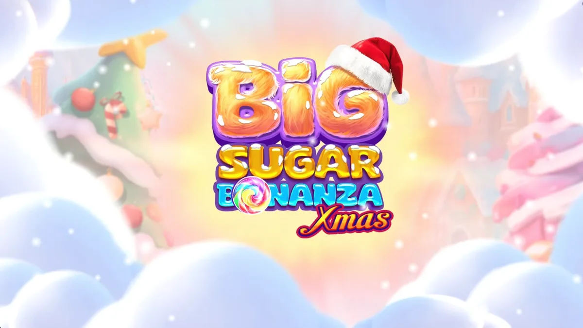 Tela de jogo do slot Big Sugar Bonanza Xmas com doces coloridos e monstros Fluffkins