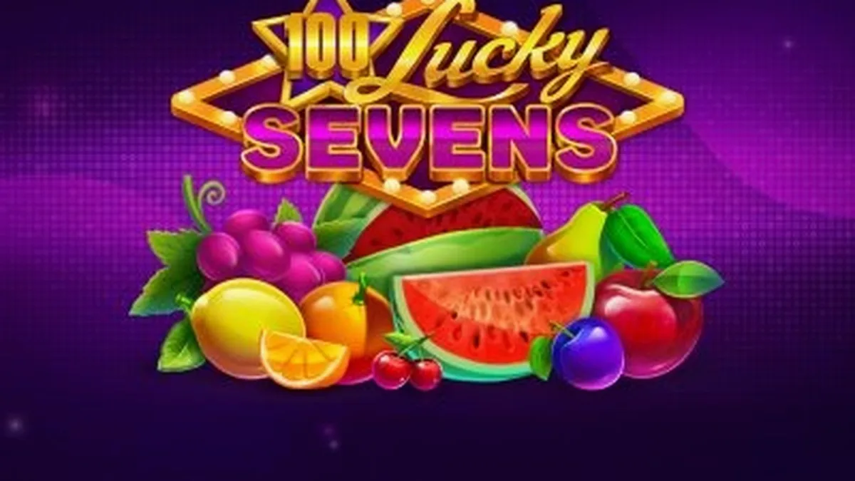 Interface do jogo 100 Lucky Sevens com rolos clássicos