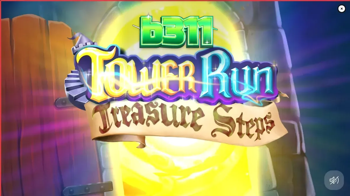 Interface do jogo Tower Run Treasure Steps em um dispositivo móvel