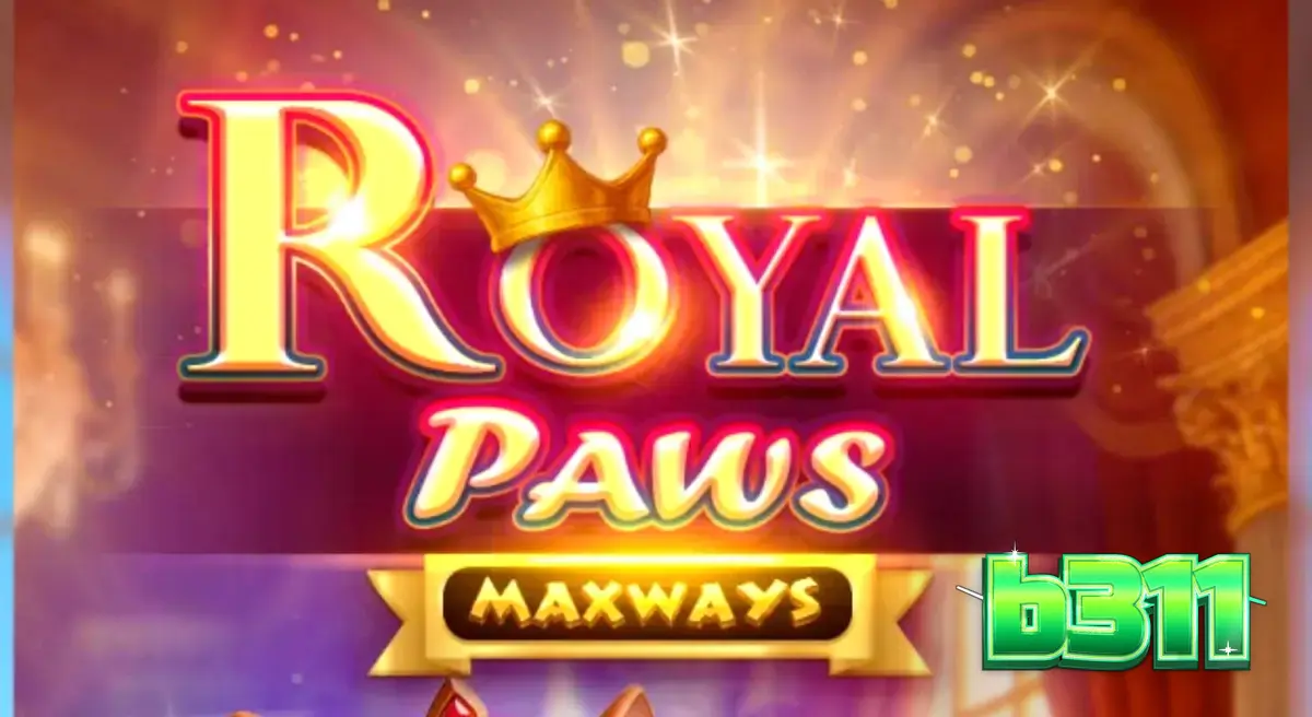 Interface luxuosa do slot Royal Paws Maxways com tema de animais da realeza